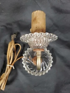 1940s Clear Crystal Wall Sconce Art Deco - Picture 1 of 6