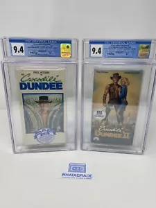 Crocodile Dundee & Crocodile Dundee II 💎 Promo Stickers 💎 CGC graded 9.4 Each - Picture 1 of 18