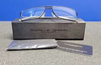 NUEVAS GAFAS ORIGINALES PORSCHE DESIGN P8281-D GRIS METAL BORDE COMPLETO Foto 1 de 4