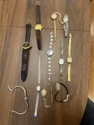 批量 11 件 古董 复古 工作手表 古驰 至宝路华 收藏家 梦想 — 第 1/4 张图片