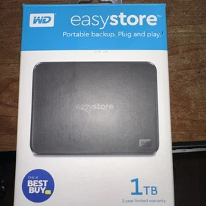 Western Digital easystore 1TB USB 3.0 External Portable Hard Drive - Black - Afbeelding 1 van 2