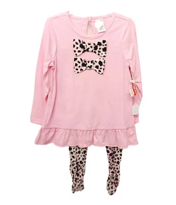 Juego de leggings Fisher Price 12M niñas túnica top lazos dobladillo acanalado Foto 1 de 4