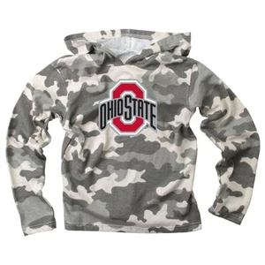 Wes and Willy Youth Boys NCAA Camo Long Sleeve Hooded T-Shirt - Picture 1 of 68