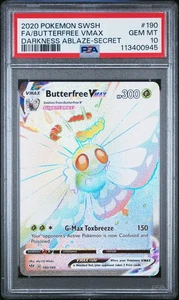 Butterfree VMAX PSA 10 English Pokemon Card 190 Darkness Ablaze 2021 Rainbow - Picture 1 of 2