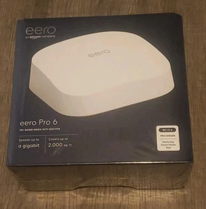 Eero Pro 6 Tri Band Mesh WiFi Router Gigabit Speeds Cover 2000 Ft New K010111 - Picture 1 of 8