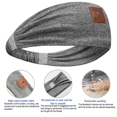 MARKENLOS Headband Sleep Headphones Wireless Music Headband Headphones With BGS