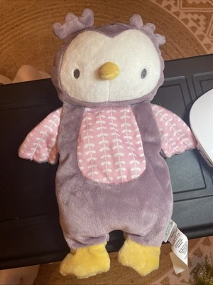 Manta de seguridad para bebé Ingenuity Owl Lovey rosa y púrpura bolsa de frijoles de felpa inferior Foto 1 de 4