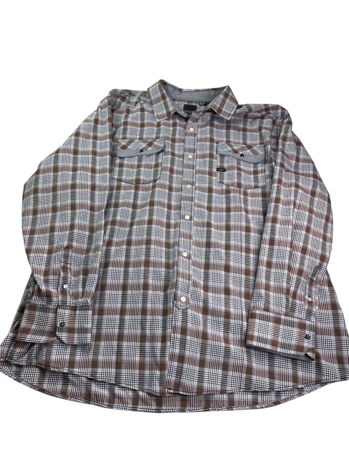 Camisa Sahara Club Hombres a Cuadros Botón Frontal 5XL Mezcla de Algodón Marrón Negro Gris Blanco Foto 1 de 4