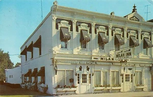 The Milan Inn The Inn Of Fine Foods Street View Milan,OH Vtg Chrome Postcard  - Picture 1 of 2