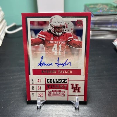 2017 Contenders Draft Picks Steven Taylor Ticket Rookie Auto RC #249 Houston GW2 - Image 1 of 2