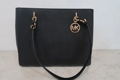  BNWT MICHAEL KORS Woman Bag LG TOTE SOFIA black leather 35F8GO5T7L & wallet! - Image 1 of 4