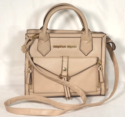 Christian Siriano BEIGE Double-Handle Purse with Removable Crossbody Strap - Image 1 of 4