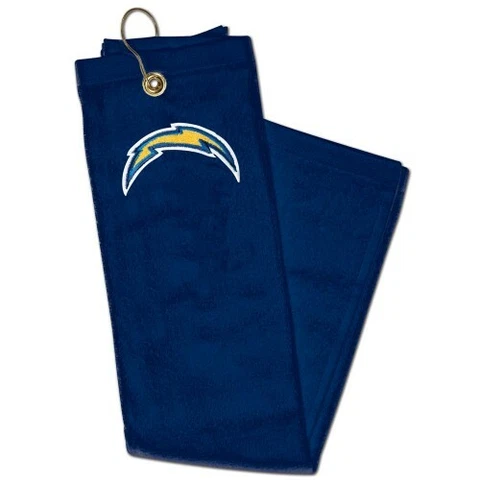 LOS ANGELES CHARGERS EMBROIDERED GOLF TOWEL WITH CARABINER 15"X25" HIGH QUALITY Cover