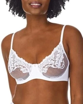 NWT Le Mystere DIAMOND WHITE LACE ALLURE Unlined Bra 32G 32 G PRETTY - Image 1 of 3