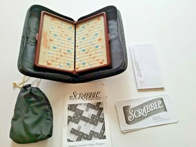 Scrabble Travel Edition Folio Zipper Case Crossword Game Portable Complete Car  - Image 1 of 4