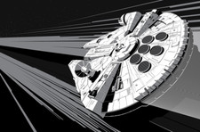 Craig Drake Millenium Falcon Star Wars Screen Print with Gloss 6"x 9" Handbill 