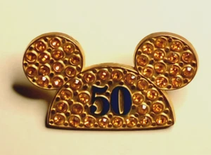 GOLD JEWELED MICKEY EARS 50 ~ Disneyland Happiest Celebration on Earth / 41708 - Picture 1 of 3