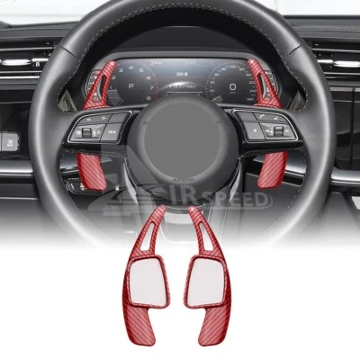 Palanca de cambios estilo fibra de carbono para volante Audi Q2/Q3/Q5/Q7 2017-2021 Foto 1 de 4