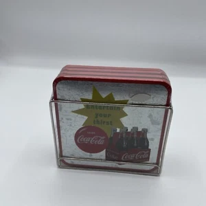coca cola collectibles Retro Coasters W/ Holder - Picture 1 of 4