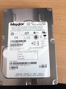 MAXTOR ATLAS 146GB SAS 3.5" 10K Hard Drive - 0M8033 8J147S044 - Picture 1 of 4