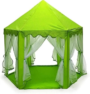 Play Tent with Mosquito Net Design for Kids (Princess Castle Theme , Green) - Picture 1 of 4