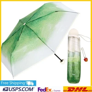 Tabi suru Kissa x Wpc. Folding Vinyl Umbrella Green Cream Soda Design NEW - Picture 1 of 12