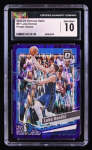 Luka Doncic 2023 Donruss Optic Purple Shock #67 (CGC 10) - Picture 1 of 2