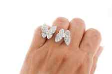 Gorgeous Marquise & Round Cut 1.10CT Clear Cubic Zirconia Two Butterfly Rings