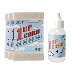 1UPcard Video Game Cartridge Cleaning Kit - 3 Pack with Fluid - Picture 1 of 5