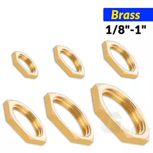 Brass Locknut Female Thread Pipe Fitting Lock Nut 1/8" to 1" BSP - Picture 1 of 11