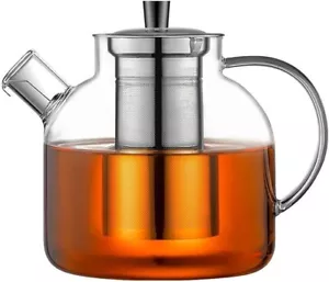 1500ml(50oz) Glass Teapot with Removable Infuser, Ehugos Stovetop Safe Large Tea - Picture 1 of 6