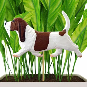 Basset Hound Planter Pick Stake Red - Picture 1 of 1