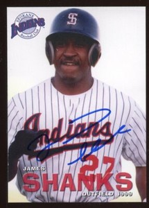 1999 Spokane Indians JAMES SHANKS Signed Card autograph ROYALS