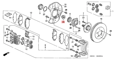Tuerca, husillo, eje de transmisión (26 mm) HONDA ACURA ORIGINAL OEM NSX ☆ 90366-SP0-003 ☆ Foto 1 de 2