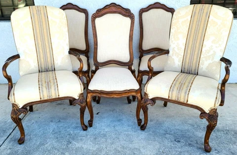 (6) French Provincial Mahogany Dining Chairs by BAU Furniture Co Cover