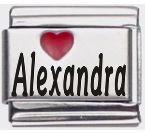Alexandra Laser Name Italian Charm Link - Picture 1 of 7