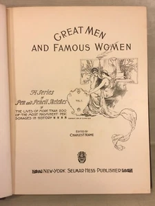 Great Men and Famous Women 1st Edition Steel Engravings 1894 Edited by C Horne - Picture 1 of 12