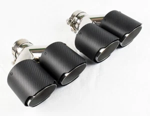 Puntas de escape dobles de fibra de carbono uniforme cuádruple de 4" para Chevy Corvette C6 05-13 - Imagen 1 de 4
