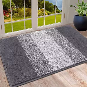 Indoor Doormat Entryway Door Rug, Non Slip Absorbent Mud Trapper Mat inside Floo - Picture 1 of 9