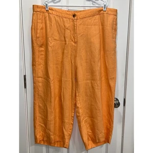 J.Jill Love Linen Orange Crop Pants Womens 3X Plus Size Casual - Picture 1 of 3