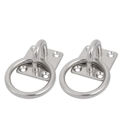 304 Stainless Steel 6mm Thickness Ring Square Shape Fixed Pad Eye Plate 2pcs Foto 1 de 2
