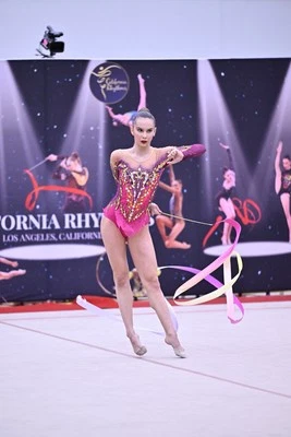 Gorgeous! Rhythmic Gymnastics Leotard with Swarovski Crystals Used - Image 1 of 4