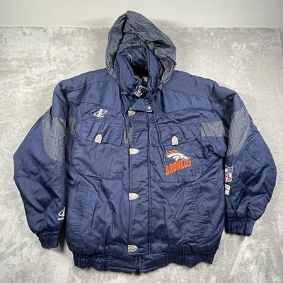 Chaqueta De Colección Denver Broncos Para Hombre Grande Azul NFL Fútbol Logo Atlética Años 90 Foto 1 de 4