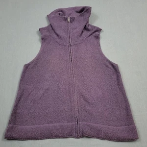 Pure Jill Purple Knit Funnel Neck Sleeveless Zip Vest Women's Size L - Picture 1 of 11
