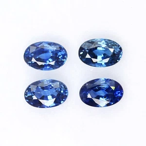 4pcs/Lot 1.17ct Oval 4.5x3mm Natural Heated Austrelian Blue Sapphire Gemstone - Picture 1 of 4
