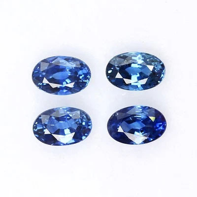 4pcs/Lot 1.17ct Oval 4.5x3mm Natural Heated Austrelian Blue Sapphire Gemstone - Image 1 of 4