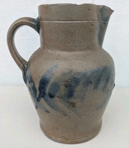 Antique 7 1/4 Inch Tall Stoneware Water Pitcher Mid Atlantic Region - Picture 1 of 12