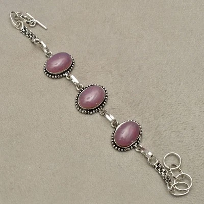 Bracciale in argento sterling 925 con pietre preziose di calcedonio... - Immagine 1 di 4