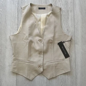 NWT—Emerson Lang Women’s Y2K Beige Nude Vest Minimalist Dark Academia —SMALL - Picture 1 of 9