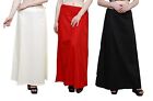 Pack Of 3Pcs Women's Cotton Plain Solid Indian Readymade Inskirt Saree Petticoat